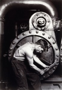 Powerhouse Mekaniker, c.1924; af Lewis Wickes Hine