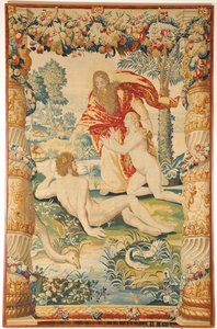 Adam og Eva Tapetet, ca. 1650-1660 af Leyniers Workshop