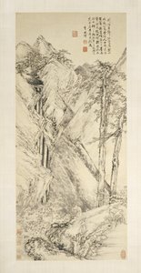 landskab efter jin GH AO og guan tong, fra 1690-1770. af Li Shizhuo