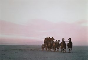 En Wells Fargo diligence på et moderne reklameløb på Western Plains (foto) af Unbekannt Unbekannt