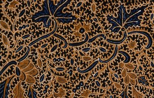 Batik med traditionelt blomsterdesign, Surakarta, Java, Indonesien, detaljer af Unbekannt Unbekannt