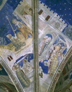 Detalje fra hvælving i St Martial kapel, pavepaladset i Avignon, med fresker af Unbekannt Unbekannt