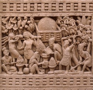 Detalje af østsiden af Stupa I i Sanchi (UNESCOs verdensarvsliste af Unbekannt Unbekannt