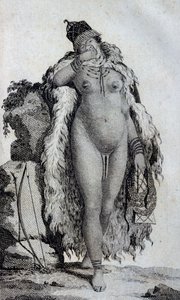Etnisk kvinde Khoikhoi (Hottentots), fra Travels of Le Vaillant til de indre dele af Afrika via Kap det Gode Håb, i årene 1783 af Unbekannt Unbekannt
