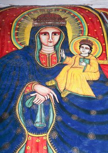 Fresko af Maria og barn, Vor Frue Maria af Zions kirke (1600-tallet), Aksum (Unescos verdensarvsliste af Unbekannt Unbekannt