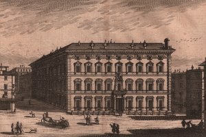 Palazzo Madama, Rom, Lazio, Italien, kobberstik, ca 165x135 cm af Unbekannt Unbekannt