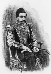 Portræt af Abdul Hamid II (1842-1918), 34. sultan af Osmannerriget fra 1876 til 1909, gravering efter fotografi af Unbekannt Unbekannt