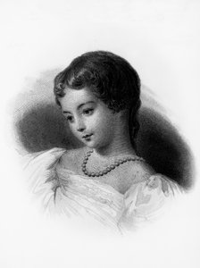 Portræt af Augusta Ada Byron, grevinde af Lovelace (1815-1852), engelsk matematiker og forfatter, hun betragtes som den første computerprogrammør, gravering af Unbekannt Unbekannt