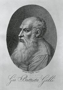 Portræt af Giovan Battista Gelli (1498-1563), italiensk filosof, forfatter og lærd, gravering af Giuseppe Benaglia (ca 1796-ca 1830) af Unbekannt Unbekannt