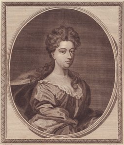 Portræt af Greville Doddington, hertuginde af Manchester (1672-1720), kobberstik af John Goldar (1729-1795) fra maleri af G Kneller af Unbekannt Unbekannt