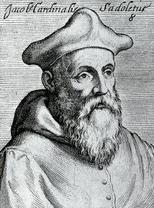 Portræt af Jacopo Sadoleto (1477-1547), italiensk humanist, katolsk biskop og kardinal, gravering fra ikoner af Illustrissimorum, omnique virtutis, et scientiarum laude praestantissimoru virorum icones, af Claudius Pernetus af Unbekannt Unbekannt