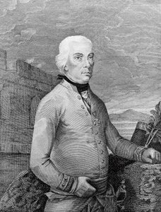 Portræt af Michael Friedrich von Melas (1729-1806), transsylvaniskfødt feltmarskal for det østrigske kejserrige under Napoleonskrigene, kobberstik af Unbekannt Unbekannt