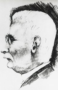 Profilportræt af Henri Louis Le Chatelier (1850-1936), fransk kemiker og metallurg, gravering af Unbekannt Unbekannt