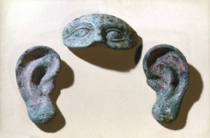 Romerske romerske votivøjne og ører, bronze, 200 f.Kr.-100 e.Kr af Unbekannt Unbekannt