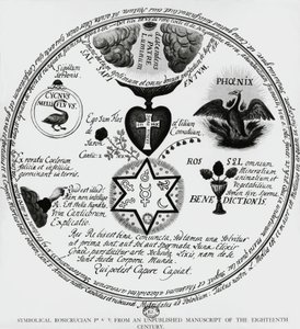 Symboler for rosenkreuzerne, tegning fra 1700-tallets manuskript, Frankrig af Unbekannt Unbekannt