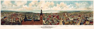 Panoramaudsigt over Milwaukee, Wis. Taget fra rådhustårnet / The Gugler Lithographic Co af Library of Congress