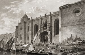 Mosteiro dos Jeronimos Belem, Lissabon, fra 