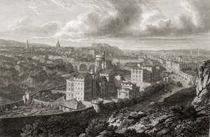 Udsigt fra Calton Hill, Edinburgh, fra 