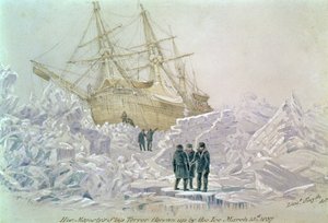 Hændelse på en handelsrejse: HMS Terror Thrown Up by the Ice, 15. marts 1837 af Lieutenant Smyth