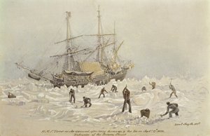 Hændelser på en handelsrejse: HMS Terror, da hun dukkede op efter at være blevet kastet op af isen i Frozen Channel, 27. september 1836 af Lieutenant Smyth