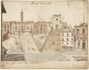 Atten udsigter over Rom: Campidoglio af Lievin Cruyl