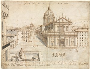 Atten udsigter over Rom: SantIgnazio-kirken, 1665.