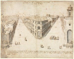 Atten udsigter over Rom: Quattro Fontane ser mod Monte Cavallo