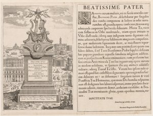 Frontispice fra Prospectus Lourum Urbis Romae Insign[ium], 1666. af Lievin Cruyl