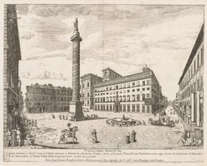 Piazza Colonna, 1666 af Lievin Cruyl
