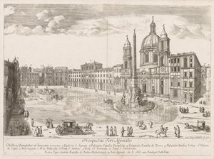 Piazza Navona fra prospektet i Lourum i Rom, 1666. af Lievin Cruyl