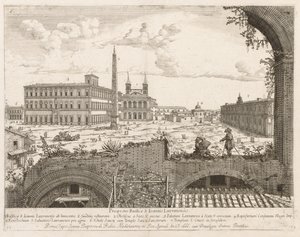 S. Giovanni in Laterano fra prospektet for byen Roms lokalkontor, 1666. af Lievin Cruyl