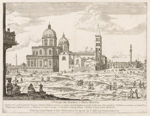 Santa Maria Maggiore fra prospektet i Lourum i byen Rom, 1666. af Lievin Cruyl