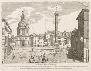 Trajans-søjlen fra Prospectus Lourum Urbis Romae Insignium, 1666 af Lievin Cruyl
