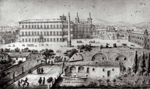 Udsigt over Lateran, Rom, 1672-73. af Lievin Cruyl