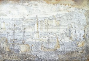 Udsigt over Napoli, af Lievin Cruyl (1640-1720), Italien