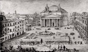 Udsigt over Pantheon, Rom, begyndelsen af 1670