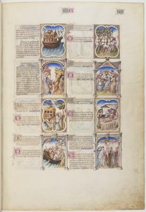 Bible moralisée, Noahs liv, folio 5r af Limbourg Brothers