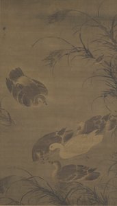 Svømmende gæs, Ming-dynastiet, 1400-tallet. af Lin Liang