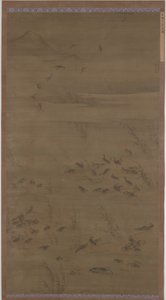 Gæs nedstigende på Sands, Ming-dynastiet, 1621. af Lin Xue