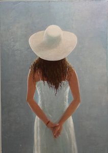 Girl Backview (olie på lærred) af Lincoln Seligman