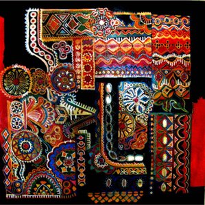 Tribal designs, 2014 (blandede medier) af linda arthurs