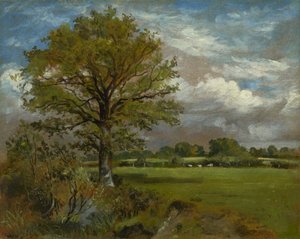Træ på en eng, ca. 1850