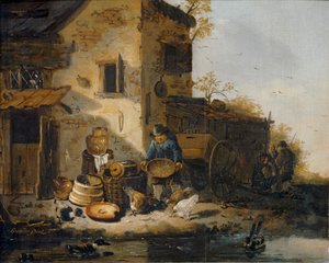 Landmand fodrer sine høns ... af Lionel Hamilton Renwick