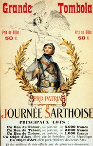 Stor lodtrækning: sarthoisedag - plakat, ill. af Lionel Royer (1852 -1926)