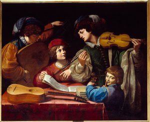 Et koncertmaleri af Leonello Spada (1576-1622) 1615 ca. Sol. 1,43x1,72 m