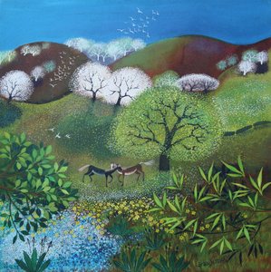 Burst of Spring, 2025 (akryl på lærred) af Lisa Graa Jensen
