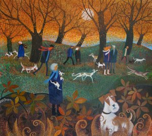 Hide and Seek, 2015, (akrylblæk på papir) af Lisa Graa Jensen