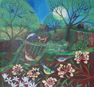Honeysuckle, 2016, (akrylblæk på papir) af Lisa Graa Jensen