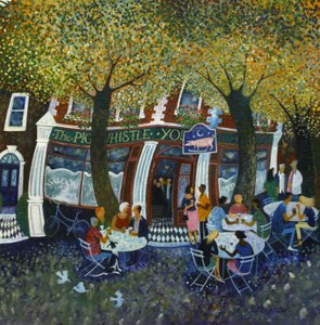 Pig and Whistle, 2011, (akryl på papir) af Lisa Graa Jensen