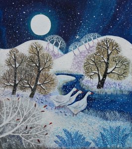 Snowy Silence, 2021, (akryl på lærred) af Lisa Graa Jensen